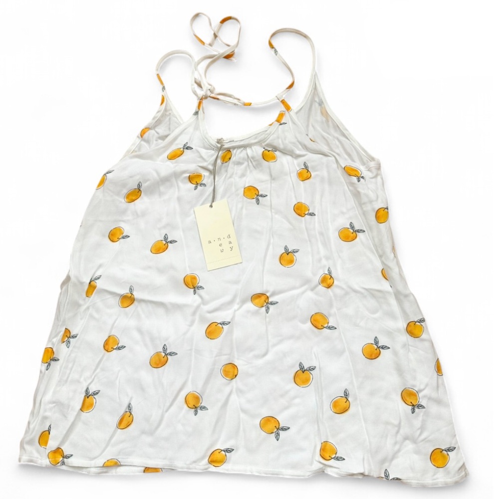 Target White Orange Fruit Spaghetti Strap Tank 2017 - Picture 8 of 9